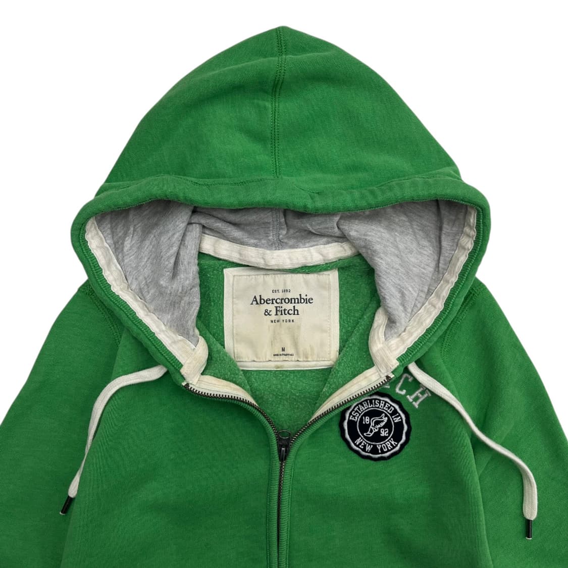 아베크롬비 사이드패치 그린 후드집업 M 상품이미지5