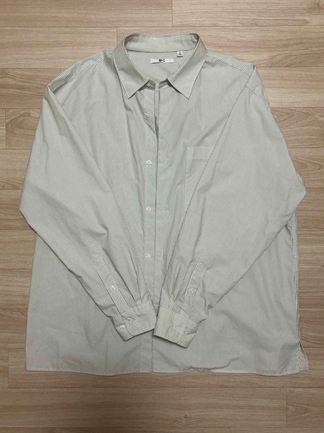 [XL] 유니클로 C라인 스트라이프 셔츠 상품이미지1