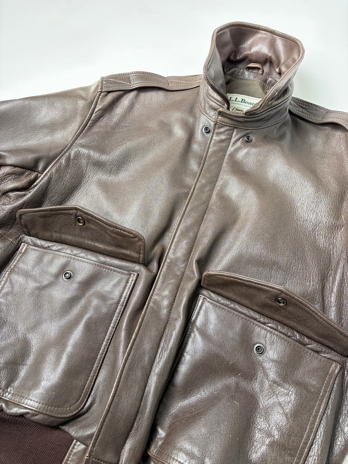 80s L.L.Bean A-2 Flight Leather Jacket  상품이미지5