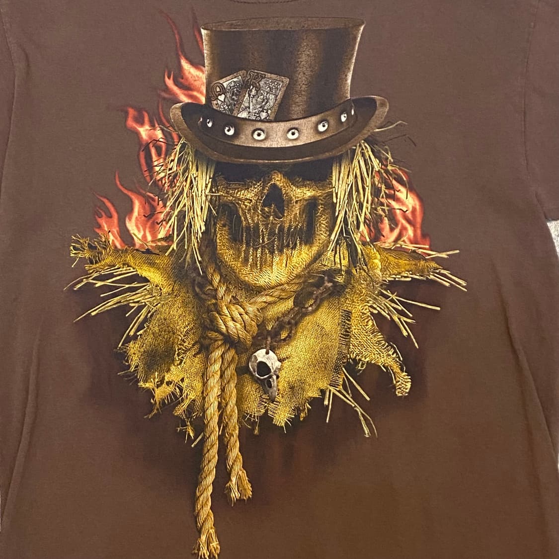 미국 빈티지 해피 할로윈 해골 스컬 포인트 락티셔츠 반팔티 상품이미지3