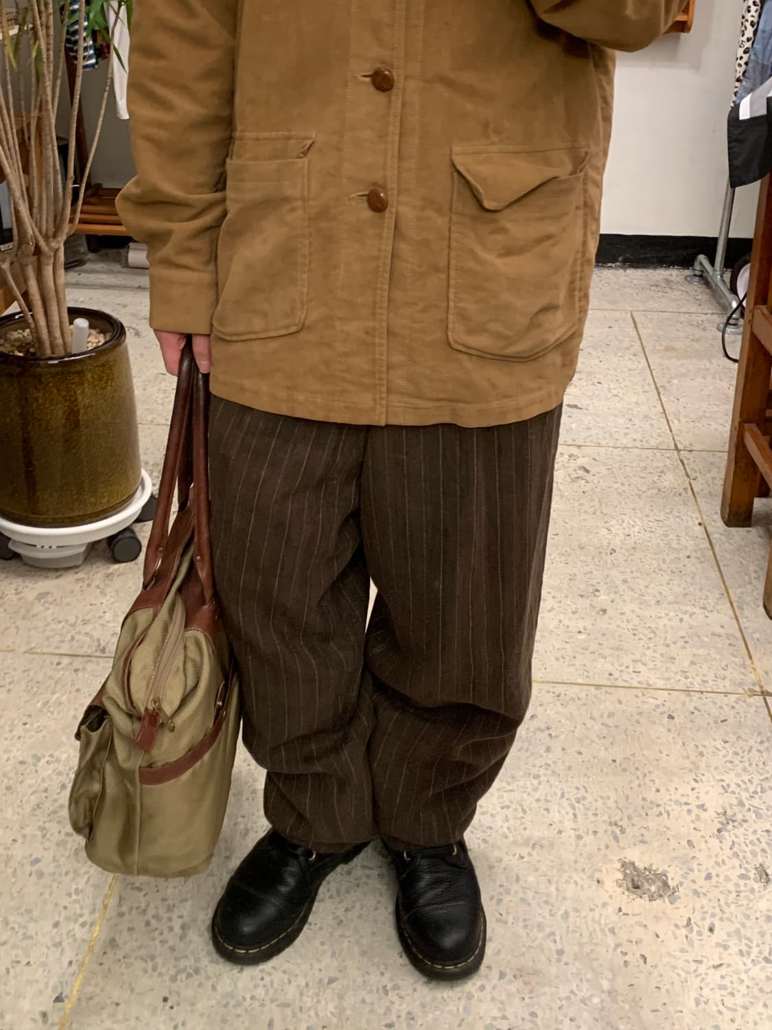 요지야마모토 Y’s for men 브라운 스트라이프 팬츠 상품이미지7