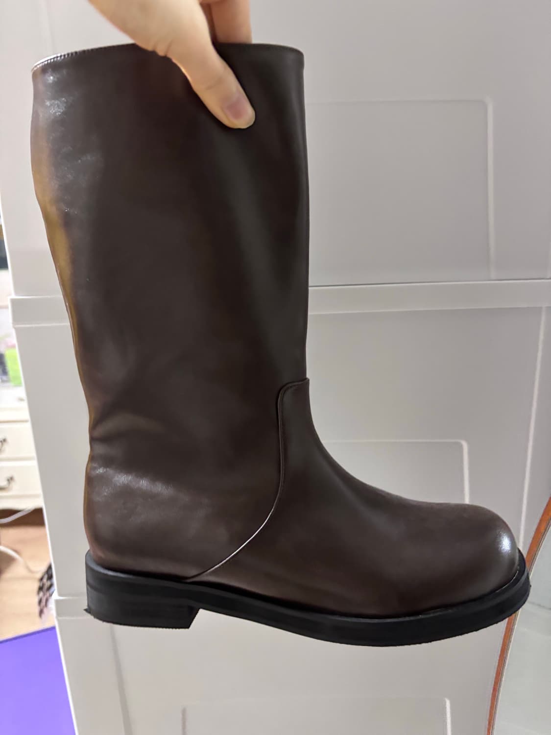 사뿐 제니퍼 라운드 미들부츠 다크브라운 245 상품이미지4