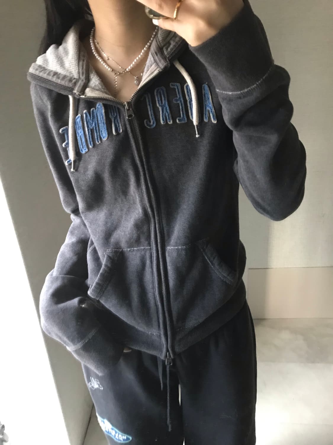 아베크롬비 그레이 투웨이 후드집업 상품이미지2