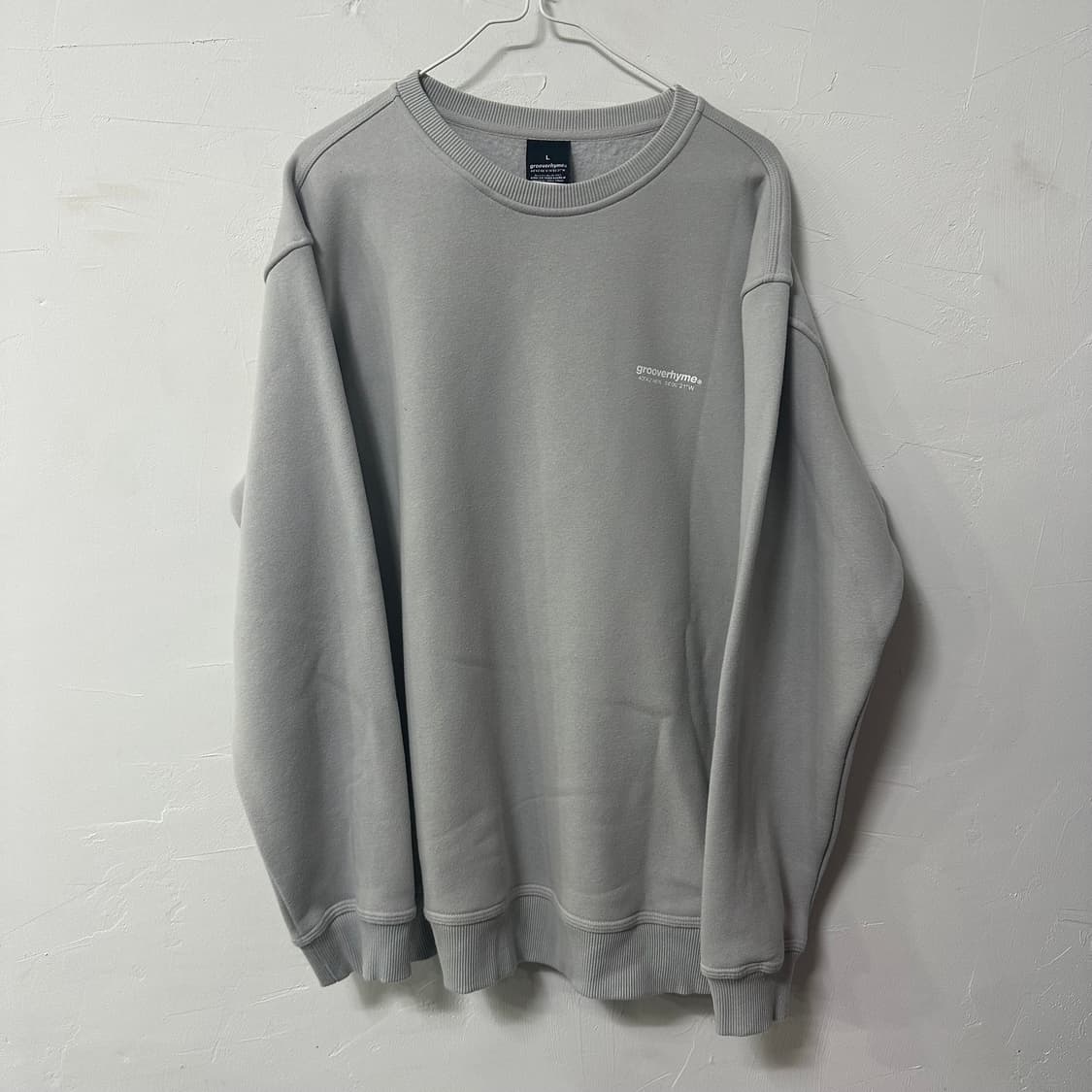 (L) 그루브라임 기모 맨투맨 회색 상품이미지1