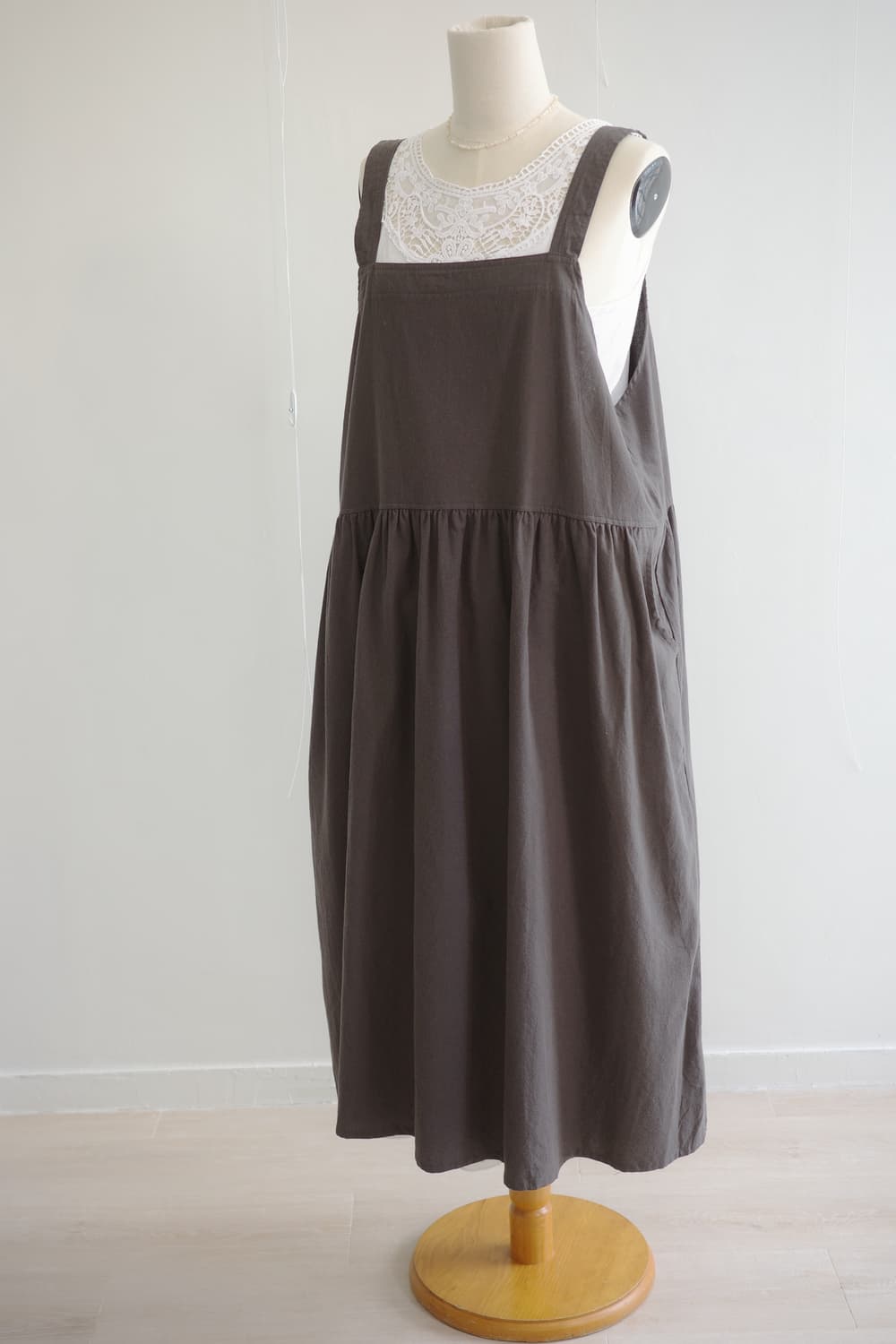 Lutique 차콜 멜방 코튼  롱 원피스 상품이미지2