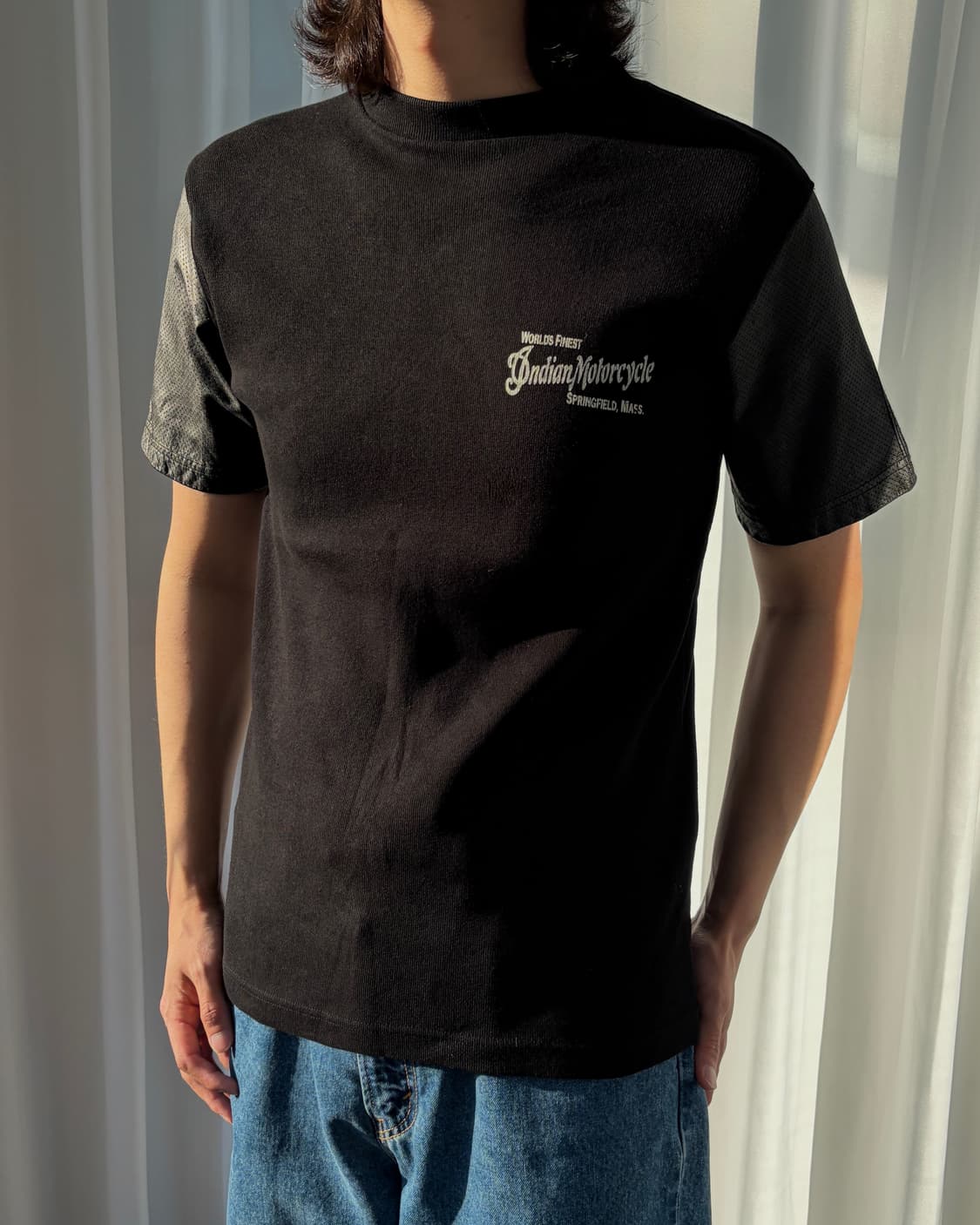 [M]인디언 모터사이클 레더 스컬 티셔츠 상품이미지2