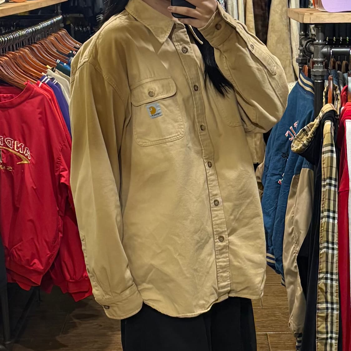 [HI] Carhartt 칼하트 투포켓 긴팔셔츠 베이지 상품이미지4