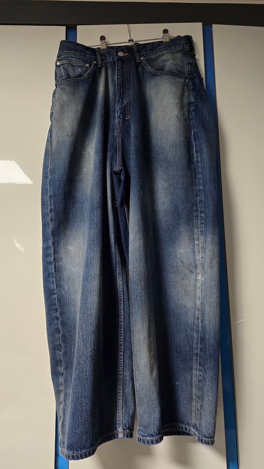 [1] ANCELLM 안셀름 에이징 와이드 5P 데님 팬츠 인디고 상품이미지2