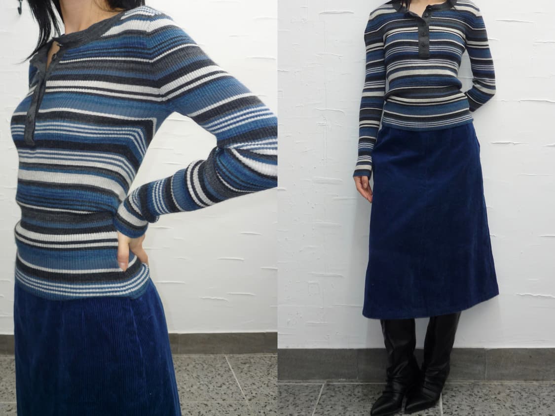 Greyblue stripe knit 상품이미지1