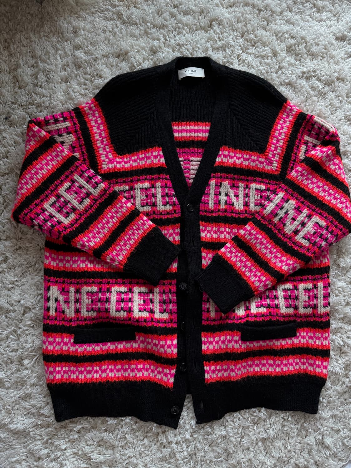 셀린 멀티컬러 로고 가디건 L 셀린느 상품이미지4