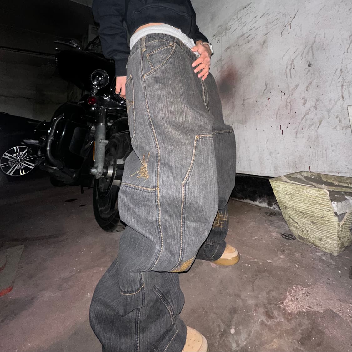 Amore puro double knee jeans  상품이미지3