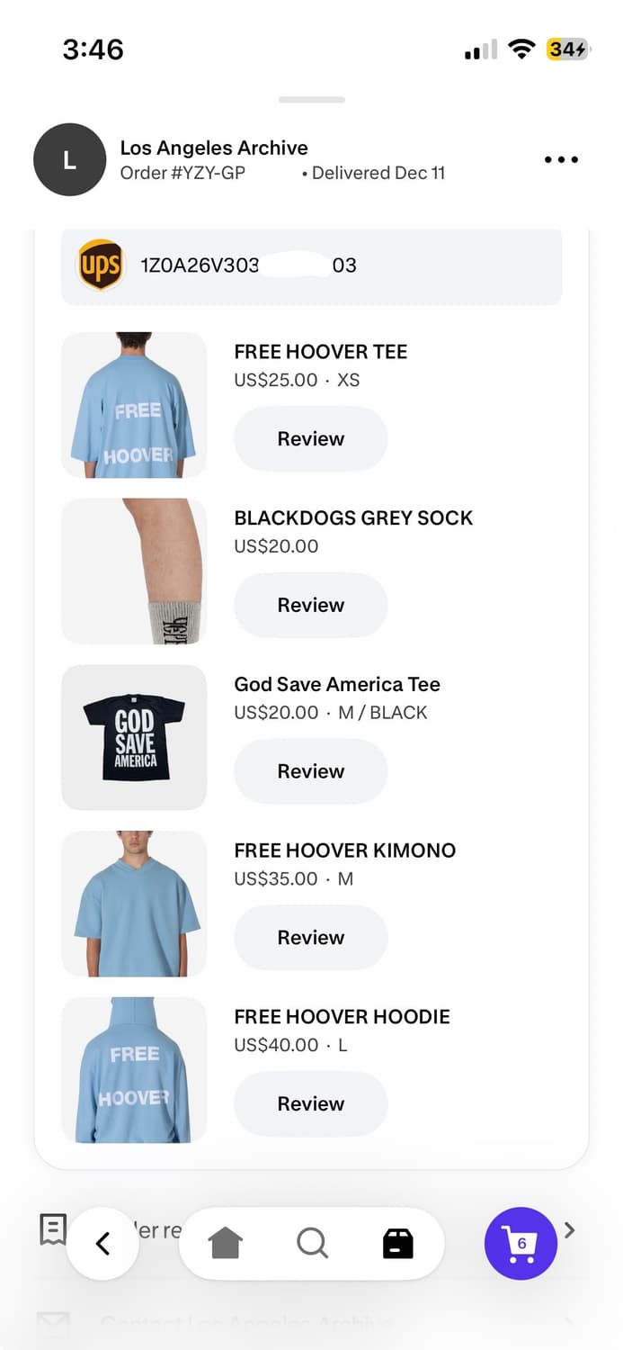 칸예 프리후버 저지 티셔츠 FREE HOOVER 상품이미지3