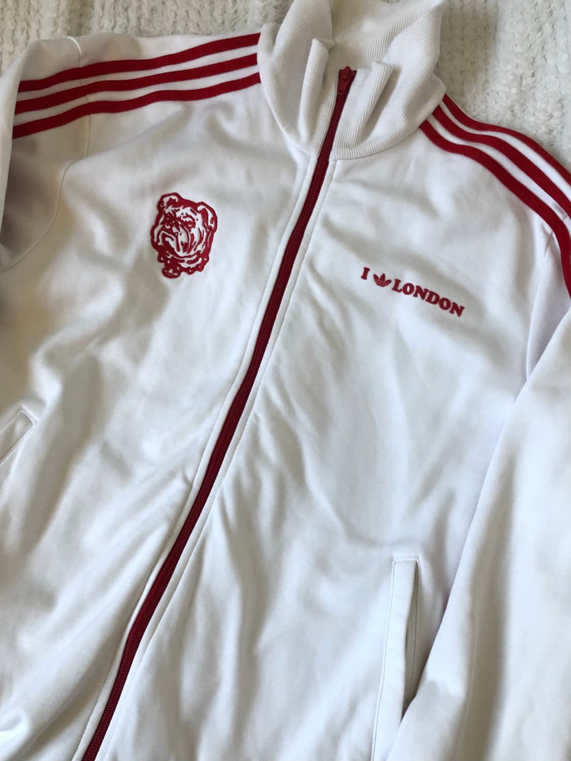 아디다스 빈티지 런던 불독 져지 레드 화이트 상품이미지3