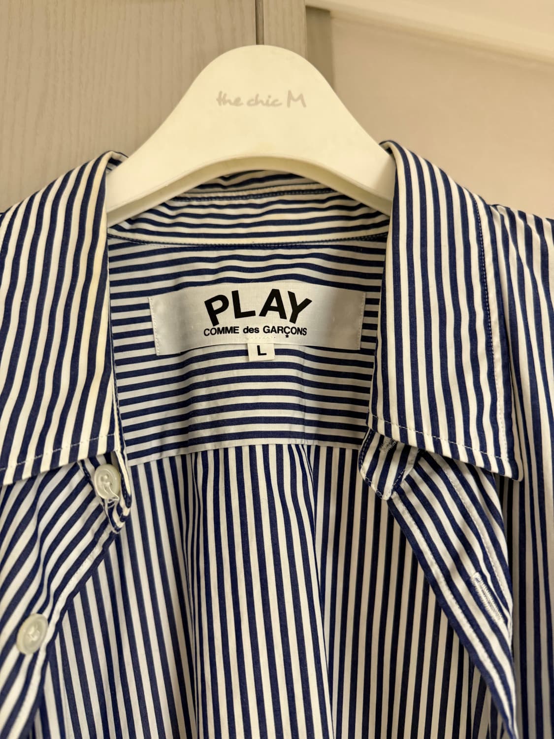 꼼데가르송 PLAY 스트라이프 셔츠 L 상품이미지2