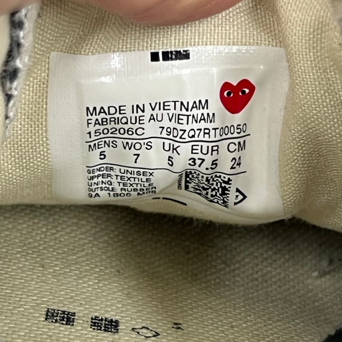 컨버스 X 꼼데가르송 척 70 로우 스니커즈 240 상품이미지9