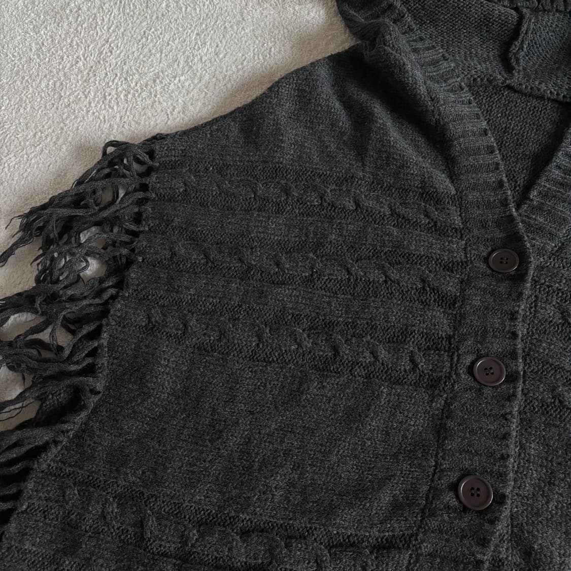 일본빈티지 차콜 후드 케이프 상품이미지2