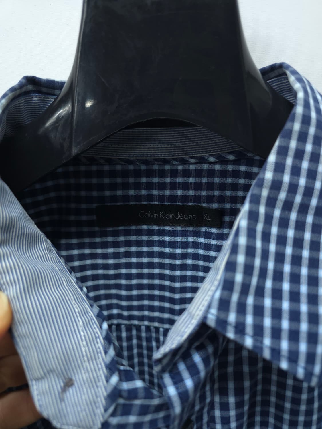 캘빈클라인 진 견장 디테일 블루 체크 셔츠 (105~110) 상품이미지5