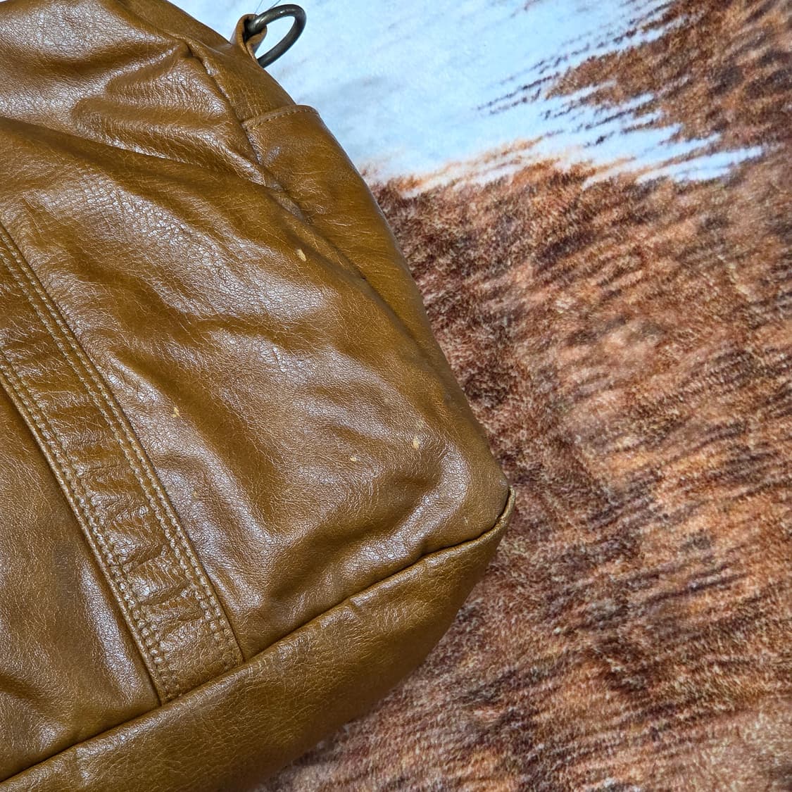 쓰리큐알 브라운 레더 숄더백 상품이미지6