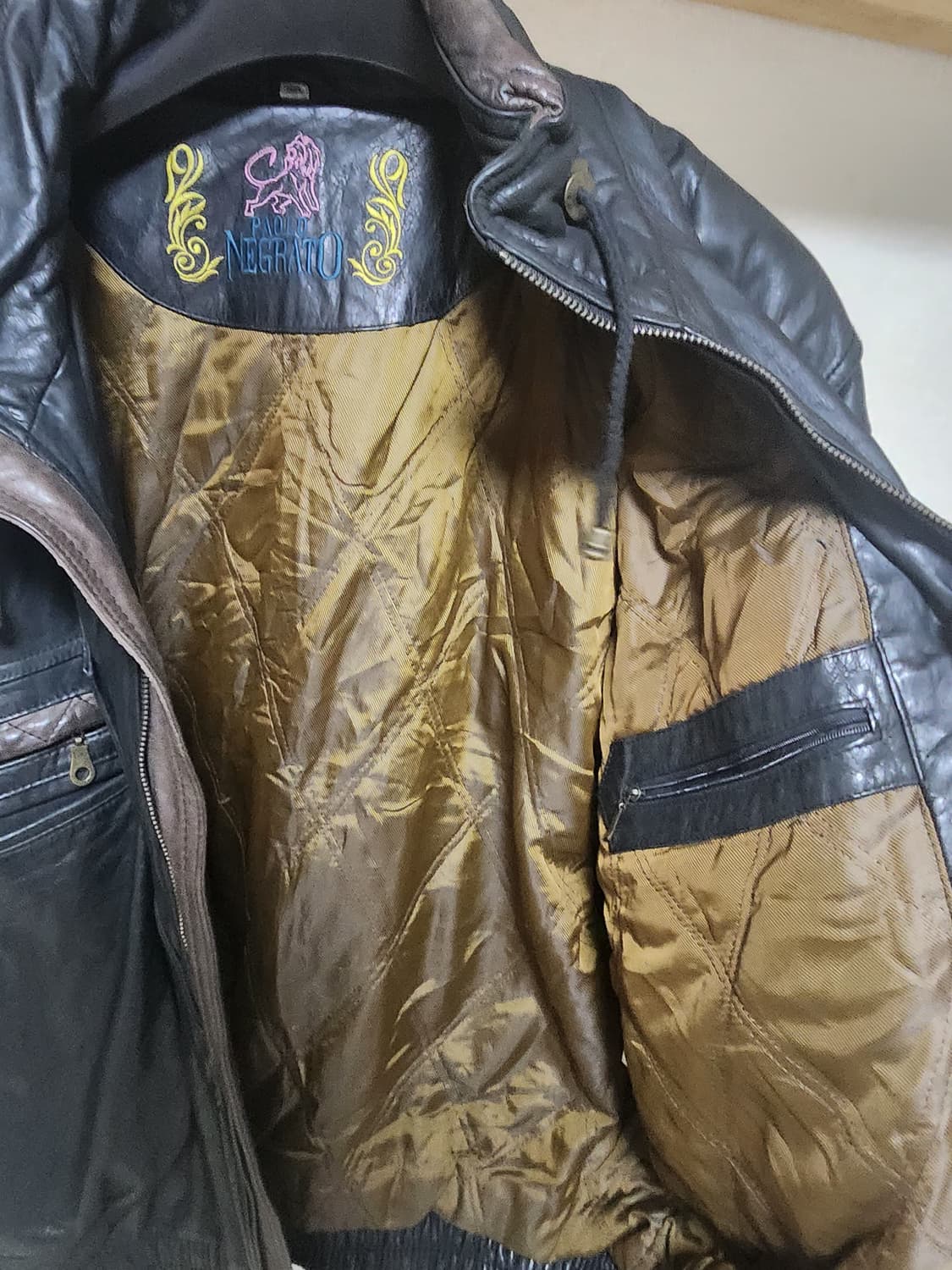 파올로 네그라토 레더 봄버재킷 상품이미지4