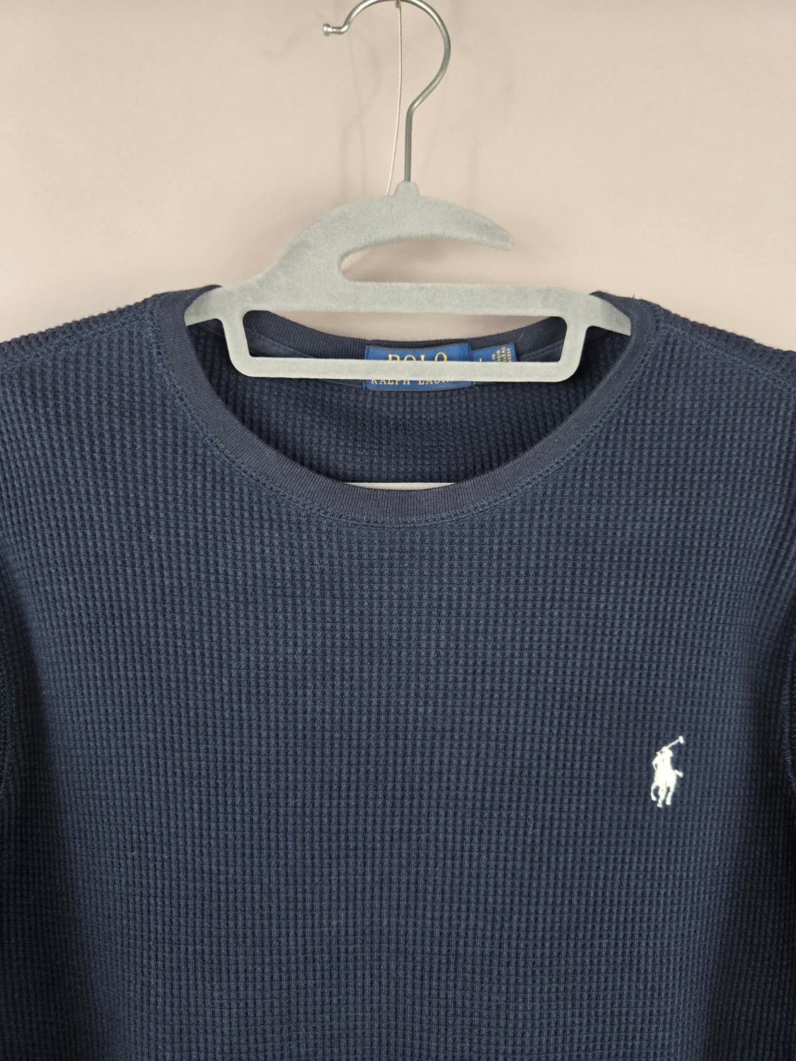 [무료배송]폴로 랄프로렌 L 여성 와플 라운드넥 긴팔 티셔츠 네이비 상품이미지2