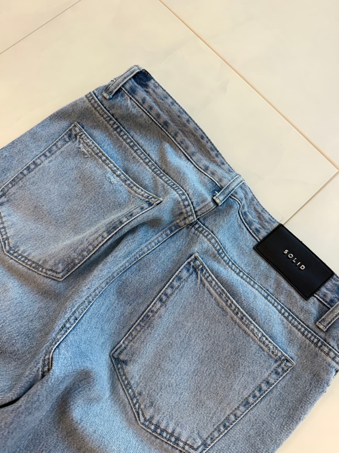 솔리드옴므 워싱 연청 데님 팬츠 50(33-34) 상품이미지9