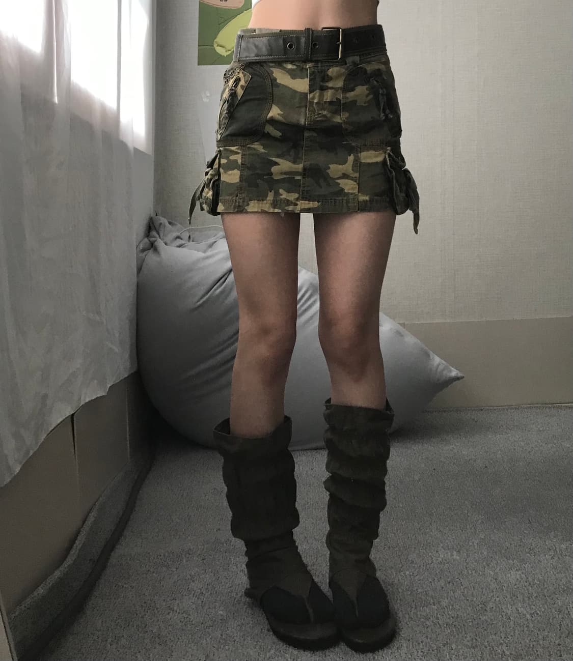 카모 포켓디테일 벨티드 카고스커트 상품이미지2