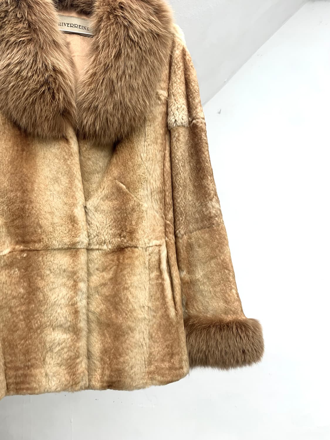 Rust camel rabbit fur jacket  상품이미지6