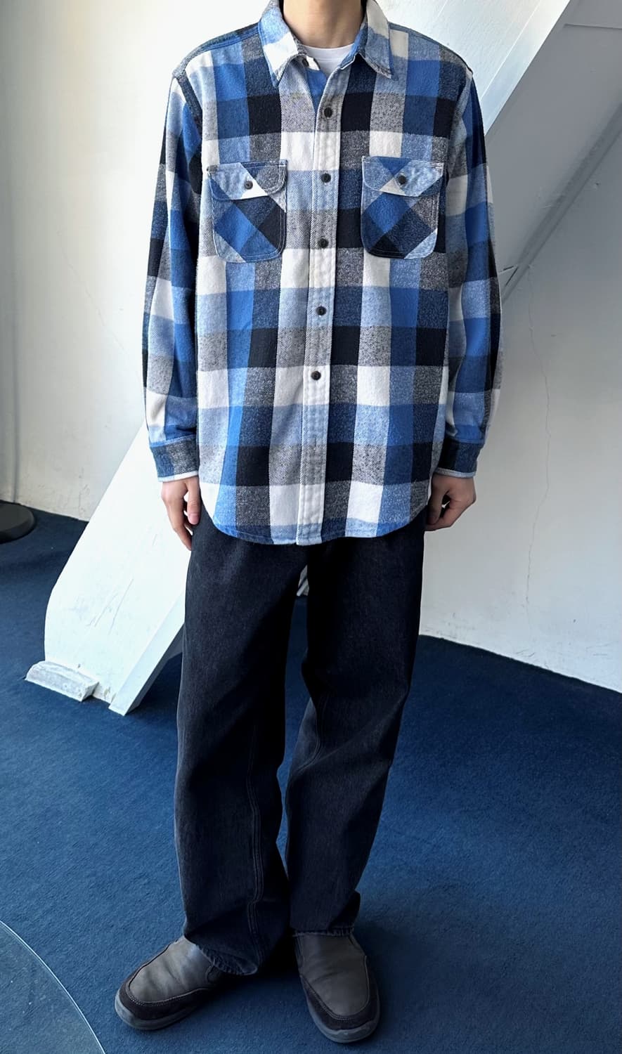 Cotton nel big check work shir 상품이미지8