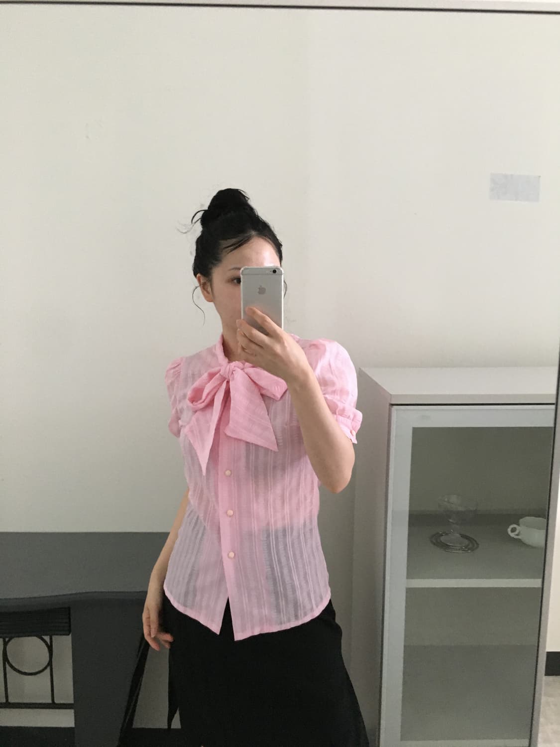 ribbon puff sleeve blouse 상품이미지4