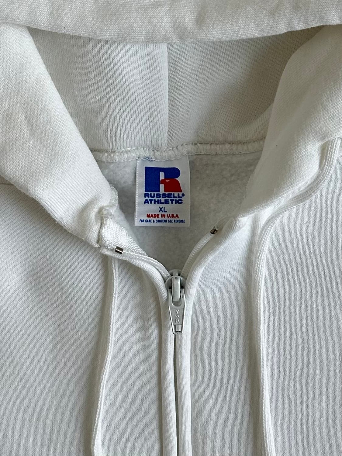 80s 빈티지 러셀 후드집업 화이트 XL USA 상품이미지7