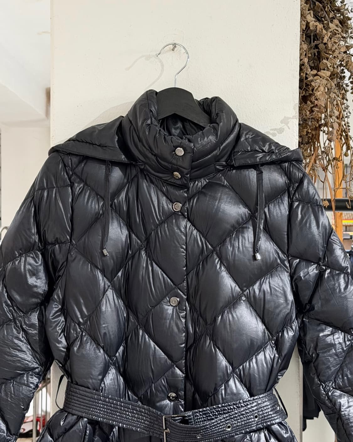 로렌 랄프로렌 벨티드 다이아몬드 퀼팅 후드 다운 코트 상품이미지4