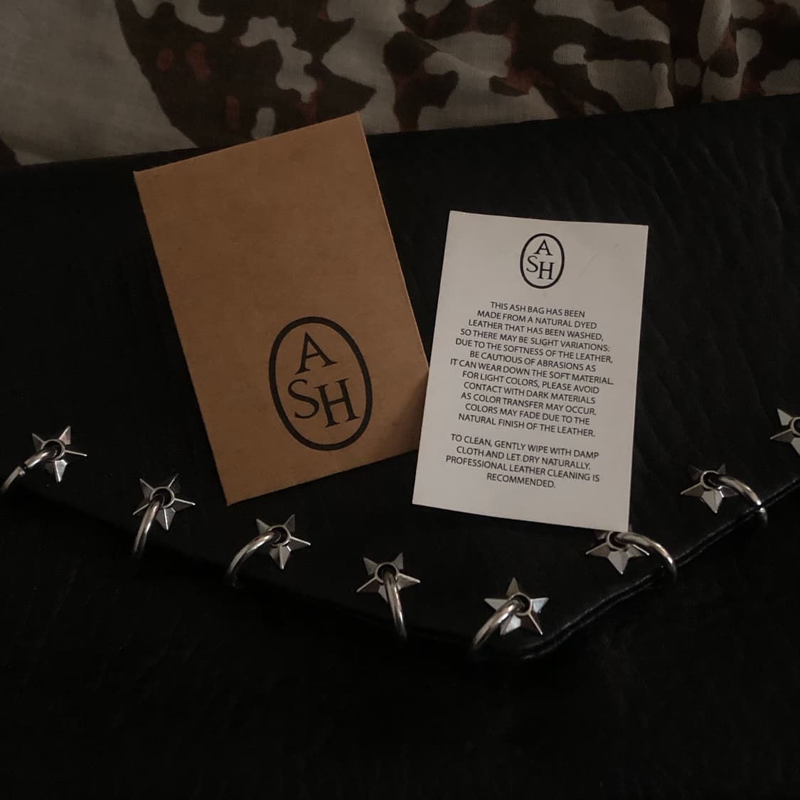 ASH 아쉬 스터드 피어스 트리밍 리얼 레더 클러치 빈티지 갸루 펑크 상품이미지4