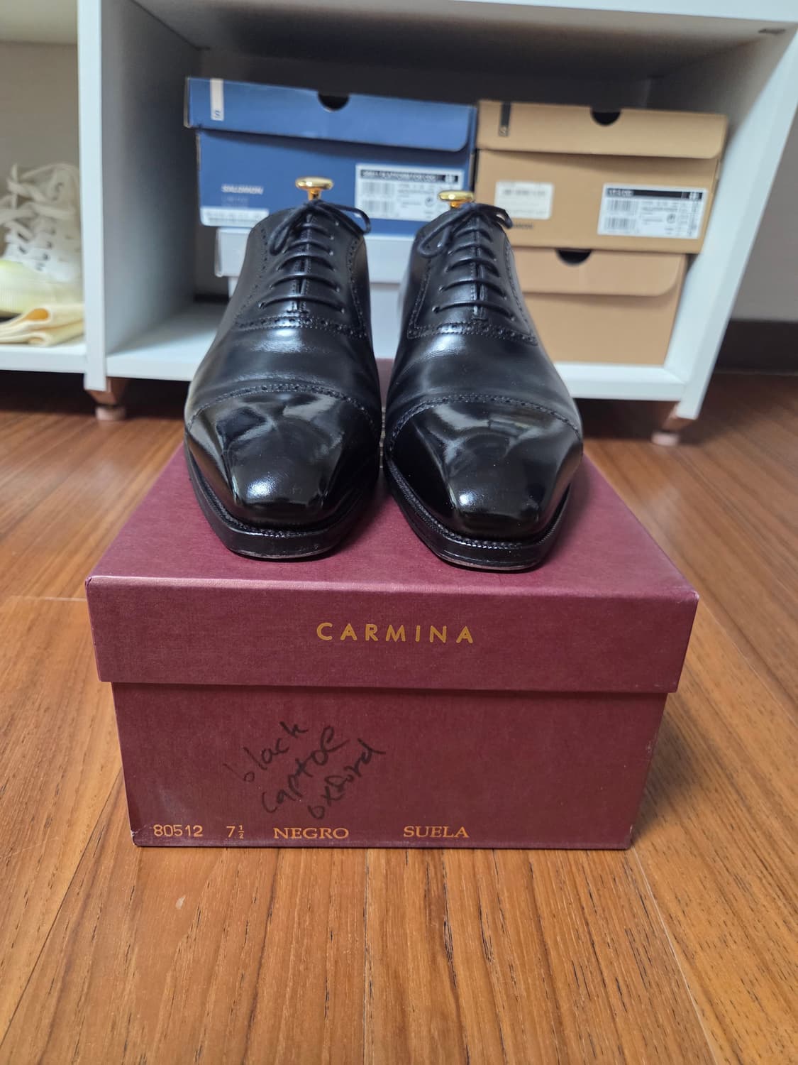 Carmina 블랙 캡토 옥스포드 남성 구두 상품이미지1