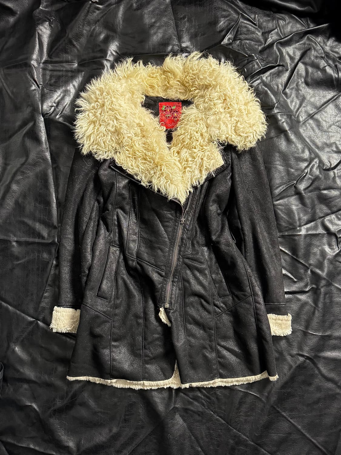 Black wool shearling jacket 상품이미지2