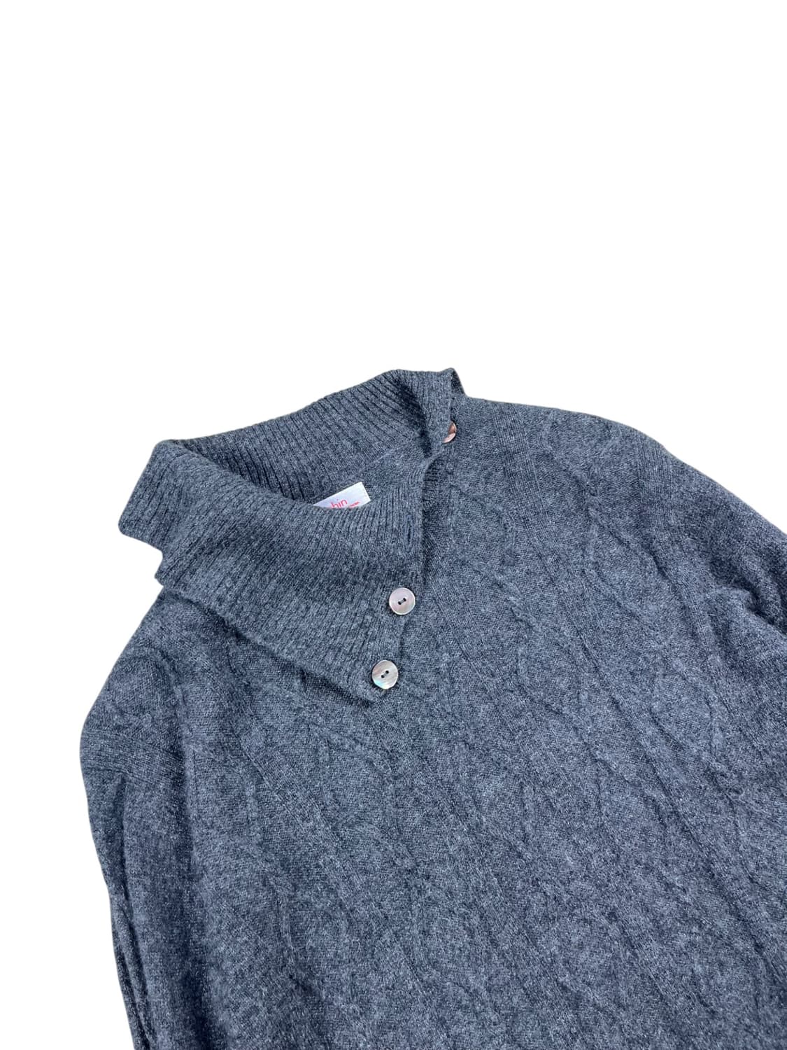 100% Cashmere 하이넥 그레이 니트  상품이미지2