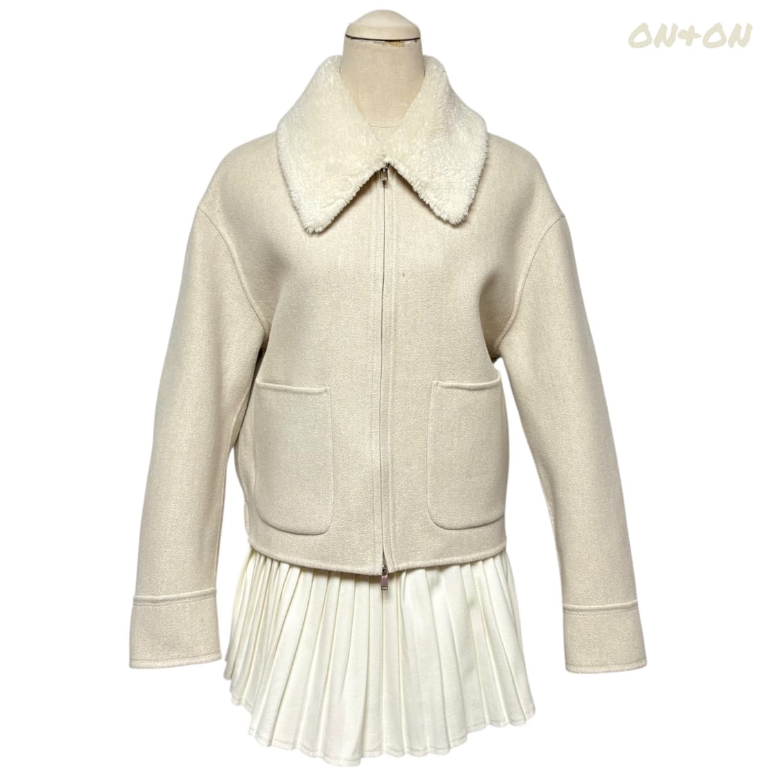 3735 온앤온 양모 아이보리 카라 자켓 상품이미지1