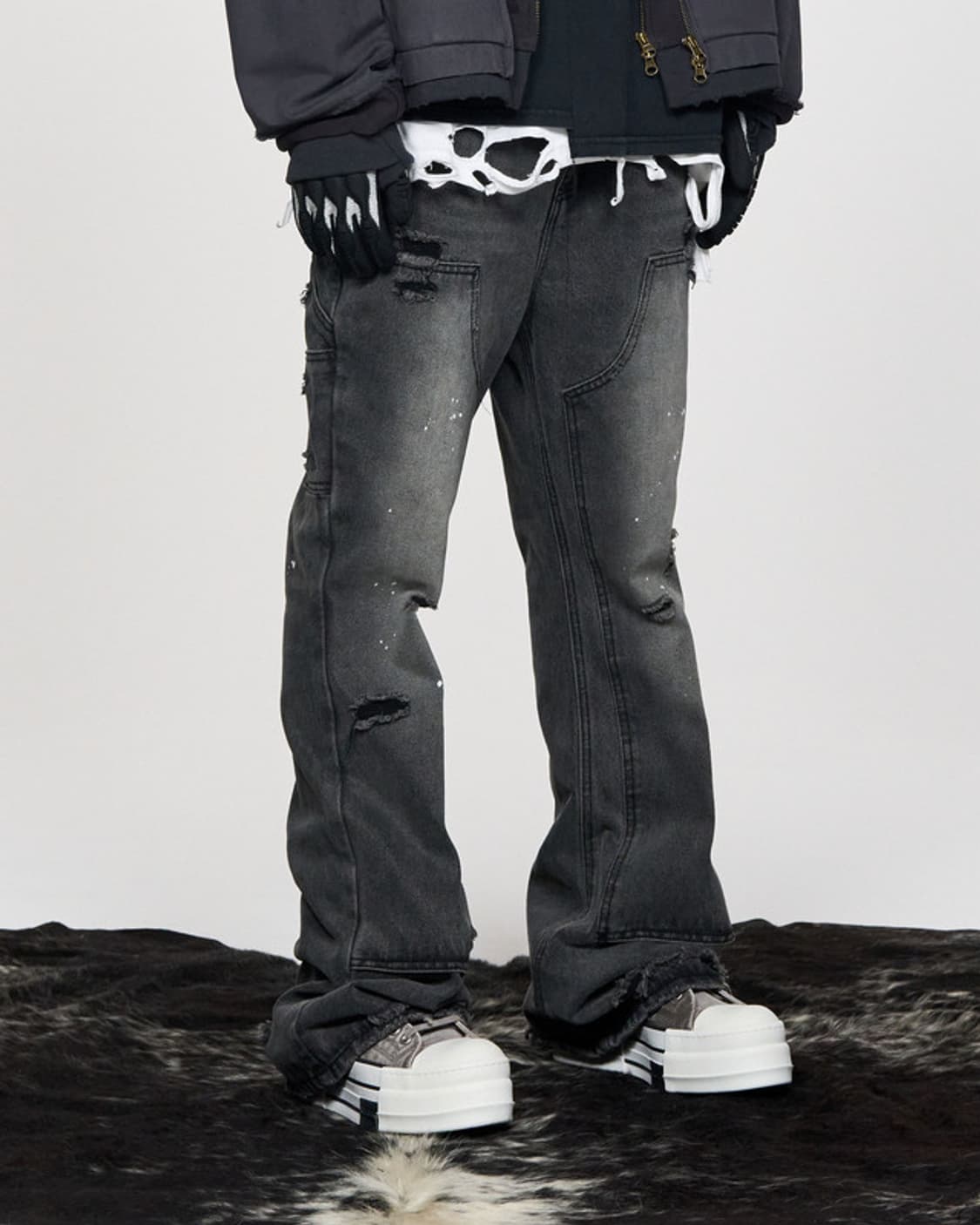 (새상품/L)스키즘 인듀싱 카펜터 부츠컷 데님 팬츠 상품이미지8