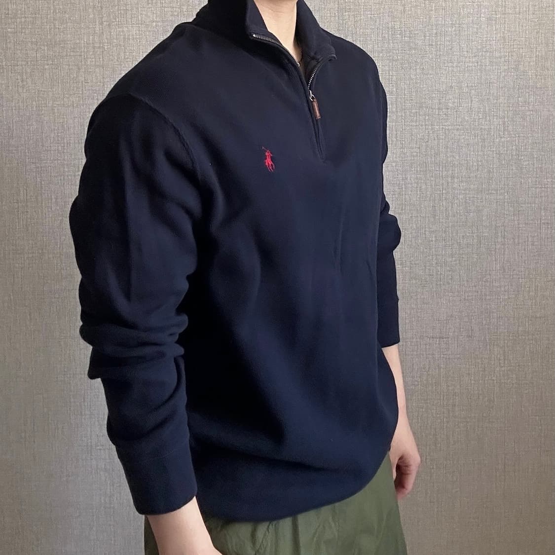 폴로 랄프로렌 네이비 반집업 니트 L 상품이미지2