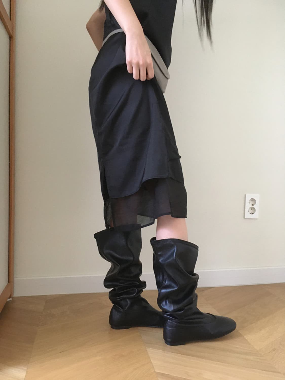 미엔느 mienne 소프트 하이 플랫 롱부츠 상품이미지2