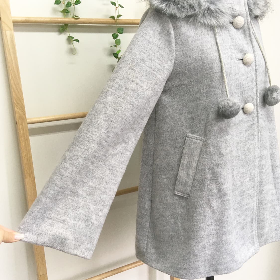 JPN/ 후드코트 모리걸후드코트 폼폼이코트 모리룩 후드퍼코트 케이프코트  상품이미지5