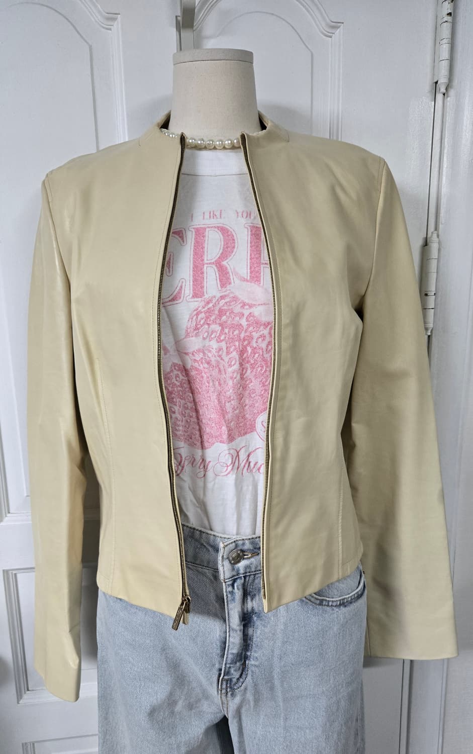 캘빈클라인 옐로우 레더자켓 상품이미지2