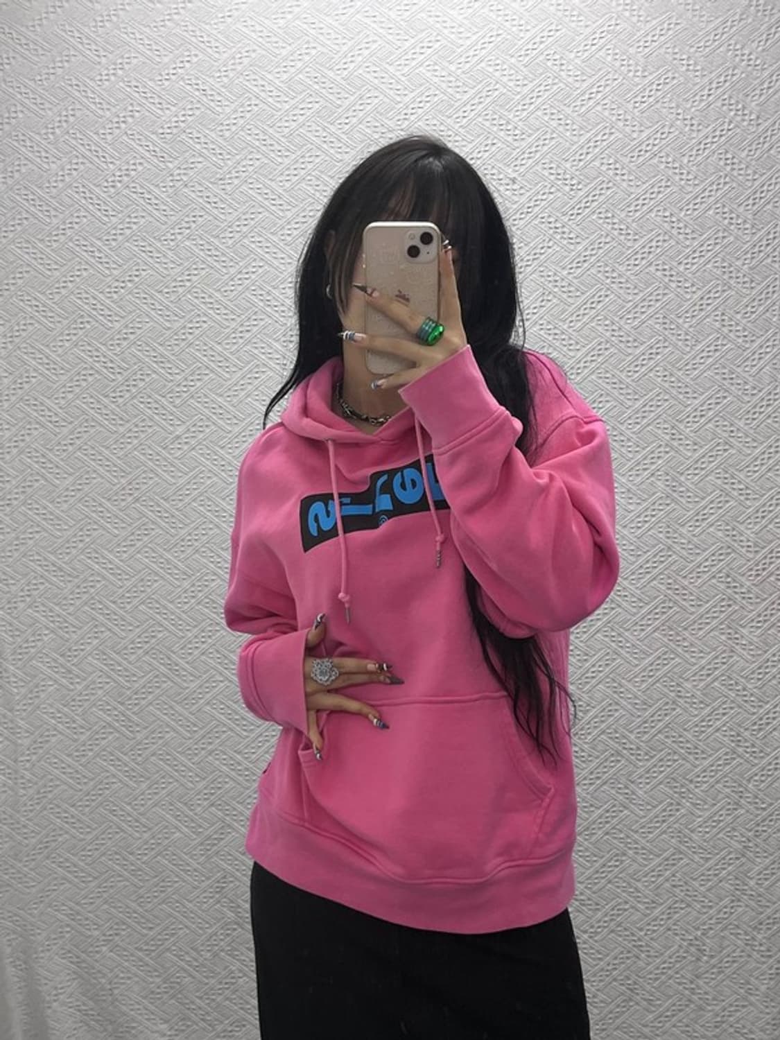 리바이스 올드스쿨 Y2K 00's 핫핑크 후드티 M C07944 상품이미지2