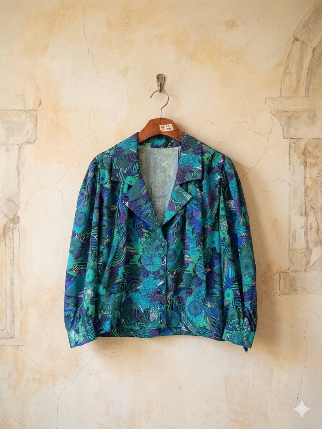 US 레트로 플라워패턴 블라우스 상품이미지1