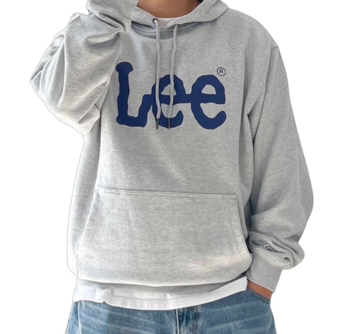 Lee 빅 트위치 로고 후드티 M 멜란지그레이 상품이미지1