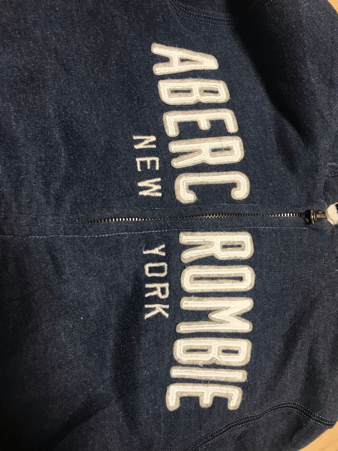 아베크롬비 울프죠 양털 네이비 후드집업 상품이미지3