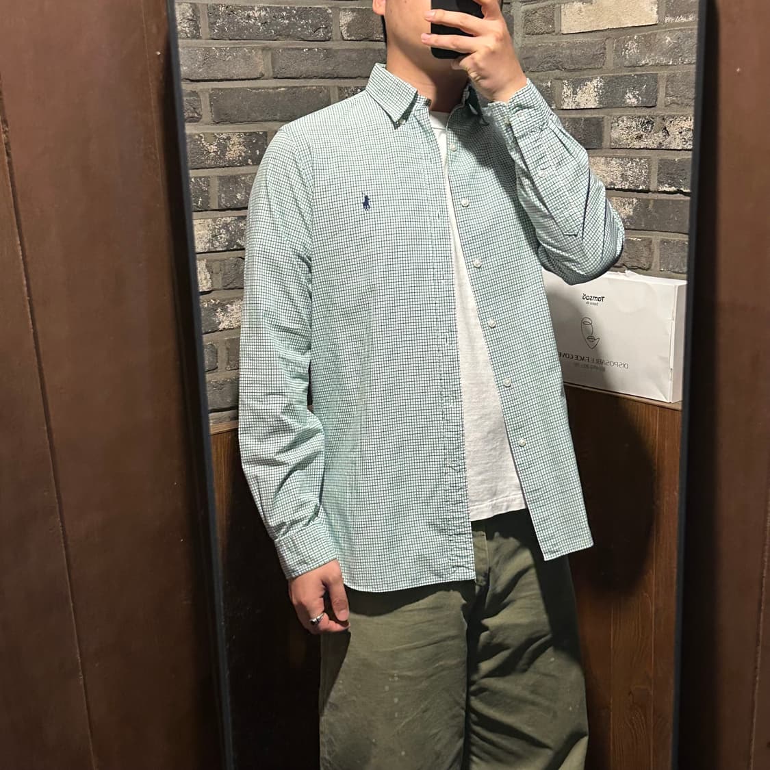 L) 폴로 랄프로렌 클래식 그린 체크 포플린 셔츠 상품이미지8