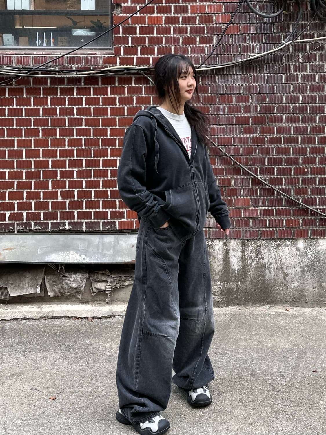 나이키 리버시블 바막 나이키 맨투맨 버카루 후집 흑청 팬츠 코디세트 상품이미지8