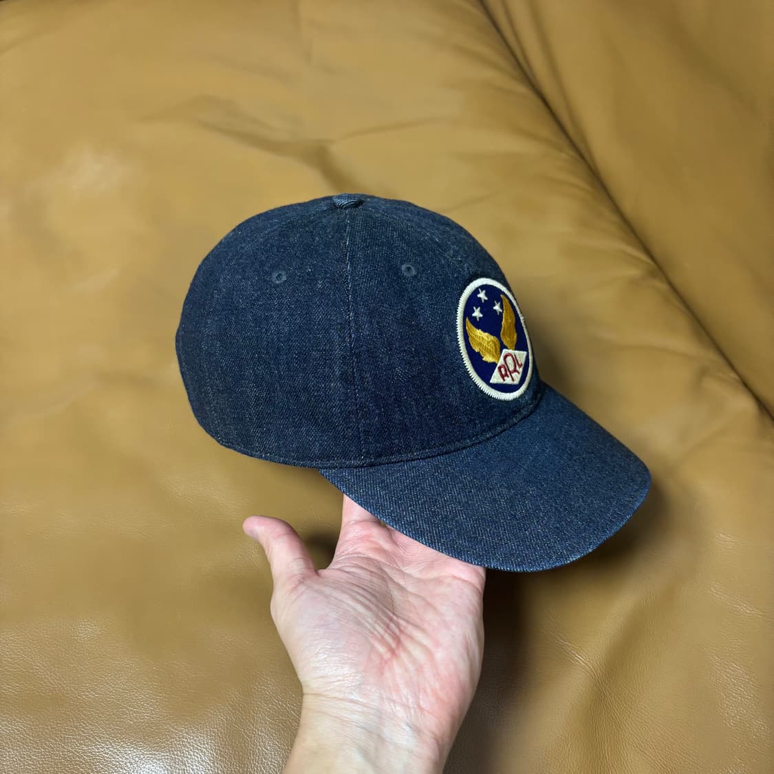 RRL 더블알엘 랄프로렌 폴로 데님 6패널 볼캡 윙캡 모자 (Denim) 상품이미지3