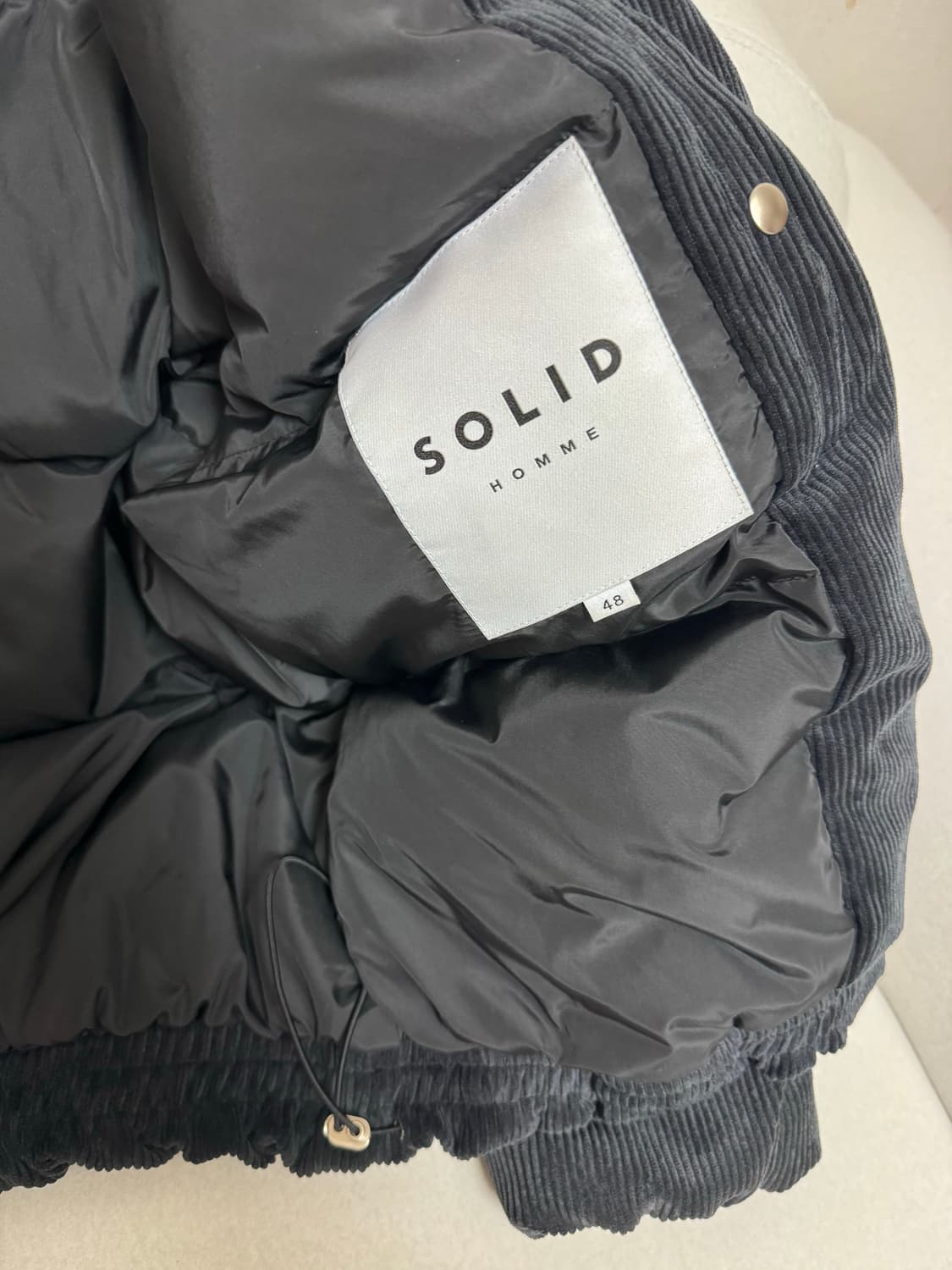 솔리드옴므 24fw 코듀로이 패딩 48 블랙 상품이미지4