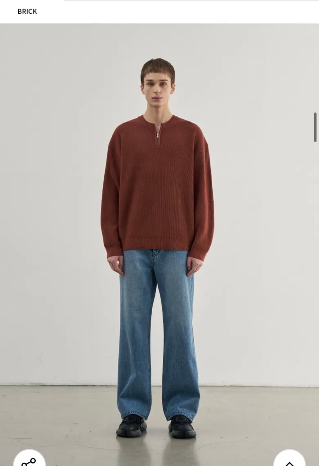 (새상품)(M) 드로우핏 PBT 울 라운드 하프 집업 풀오버 니트 판매 상품이미지4